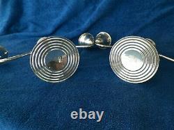 Pair Vntg Newport Weighted Sterling Silver 3 Candle Candalabra