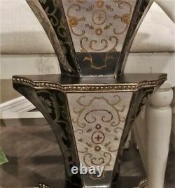 Pair Vtg John Richard 32 French Louis XV Eglomise Mirrored Wall Sconces Vases