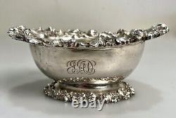 Pair Vtg Spaulding Sterling Silver Large Heavy Master Salt Dishes Repousse