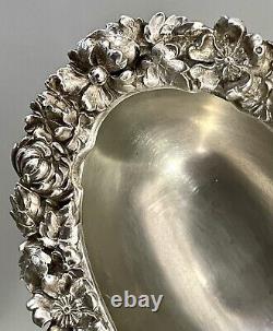 Pair Vtg Spaulding Sterling Silver Large Heavy Master Salt Dishes Repousse