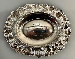 Pair Vtg Spaulding Sterling Silver Large Heavy Master Salt Dishes Repousse