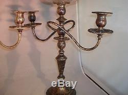 Pair Vtg Sterling Silver Fisher Convertible Candelabra-candlesticks 329 6 Pieces