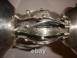 Pair large rare vintage Woodside sterling silver compote bowl Georg Jensen style