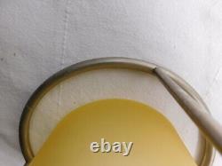 Pair of 1933 Art Deco Industrial Light Domed Glass Lamps Aluminum Rewired 8X11