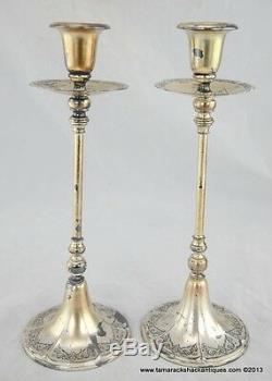 Pair of 2 Meriden International Candlestick Holders Francis I Design 12 Vintage