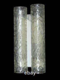 Pair of 2 VTG Doria Wall Lights frosted glass tubes, Germany, 1960's