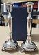 Pair Of 2 Vintage Silver Candlesticks, Roses Design, 166g, Height 8.2, Judaica