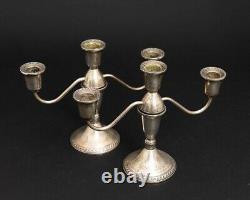 Pair of 2 Vintage Sterling Silver'Duchin' 3-Stick Candelabra Candle Holders