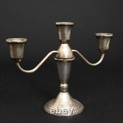 Pair of 2 Vintage Sterling Silver'Duchin' 3-Stick Candelabra Candle Holders