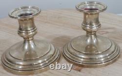 Pair of Antique Vintage Silver Candle Holders