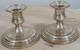 Pair Of Antique Vintage Silver Candle Holders