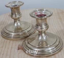 Pair of Antique Vintage Silver Candle Holders