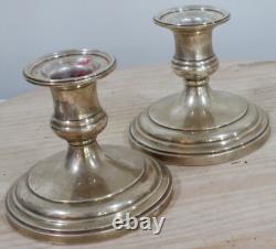 Pair of Antique Vintage Silver Candle Holders