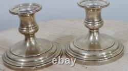 Pair of Antique Vintage Silver Candle Holders
