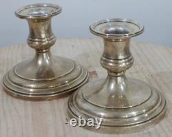 Pair of Antique Vintage Silver Candle Holders
