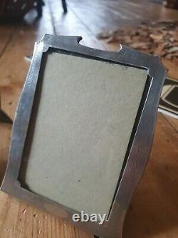 Pair of Antique vintage old Silver photo engine turned Frames Chester 1929