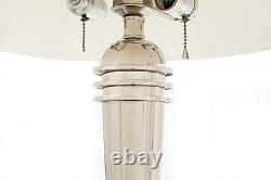 Pair of Art Deco Style Streamline Chrome Vintage Table Lamps