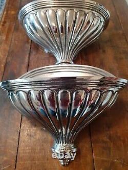 Pair of Banci Vintage Silver Plate Art deco Wall Lights