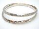 Pair Of Bangle Bracelets Sterling Silver Diamond Cut Mexican 925 Vintage Jewelry