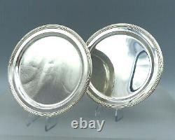 Pair of Christofle Silver Plated Wine Bottle Coasters Carafe Stand RUBANS 14.5cm