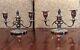 Pair Of Convertible Vintage Sterling Silver Twisted 3 Arm Candelabras