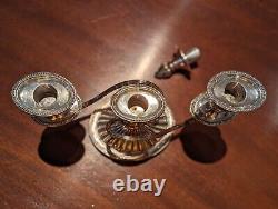 Pair of Convertible Vintage Sterling Silver Twisted 3 Arm Candelabras