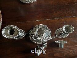 Pair of Convertible Vintage Sterling Silver Twisted 3 Arm Candelabras
