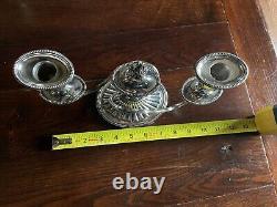 Pair of Convertible Vintage Sterling Silver Twisted 3 Arm Candelabras