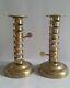 Pair Of English Vintage Art Deco Brass Spiral Candlesticks By Laurence Butler