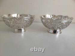 Pair of Fabulous Vintage Sterling Silver Bon Bon Dishes / Bowls Sheffield 1999