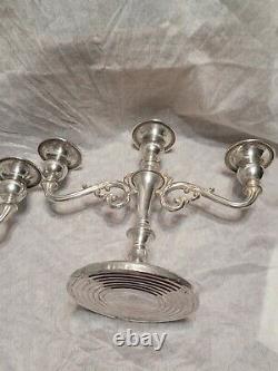 Pair of Fisher Silversmith Weighted Sterling 3 Light Candelabras #313