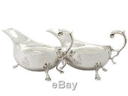 Pair of Irish Sterling Silver Sauceboats Vintage 1967