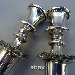 Pair of Large Ornate Vintage 5 Branch Candelabra 18 Silver Plated on Copper