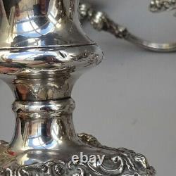 Pair of Large Ornate Vintage 5 Branch Candelabra 18 Silver Plated on Copper