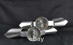 Pair of Mid Century Vintage Wall Sconces, Space Age 1970s Stainless Color