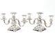 Pair Of Ornate Vintage Danish Chrome Plated 3-candle Candelabra Set Read