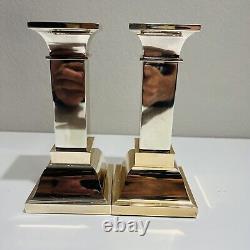 Pair of Pillar Candleholders Pillar Lunt Vintage Silver-plated Centerpiece