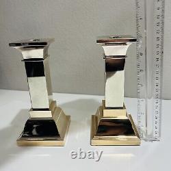 Pair of Pillar Candleholders Pillar Lunt Vintage Silver-plated Centerpiece