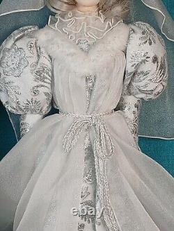 Pair of RARE Vintage Paper Mache Snow Queens White & Silver Costume 26 Tall