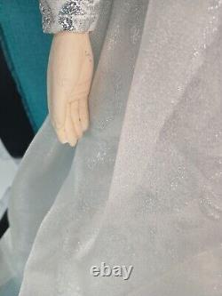 Pair of RARE Vintage Paper Mache Snow Queens White & Silver Costume 26 Tall