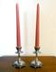 Pair Of Silver 800 Candlesticks Egyptian Hallmark Vintage 1960s Weight 265.7 Gr