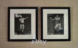 Pair of Silver Gelatin B/W Vintage English Photographs of Boxing Father/Son