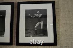 Pair of Silver Gelatin B/W Vintage English Photographs of Boxing Father/Son