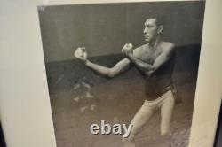 Pair of Silver Gelatin B/W Vintage English Photographs of Boxing Father/Son