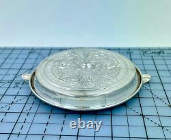 Pair of Sterling Silver Aztec Calendar Ashtrays 925 Unused Patina Vintage Decor