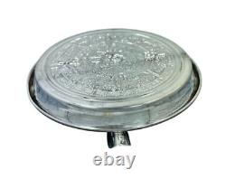 Pair of Sterling Silver Aztec Calendar Ashtrays 925 Unused Patina Vintage Decor