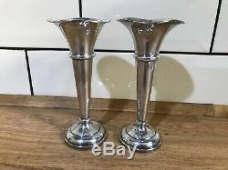 Pair of Sterling Silver Fluted Bud Vases Vintage 1971 JG Ltd B'Ham 190gm