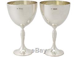 Pair of Sterling Silver Goblets Vintage Elizabeth II