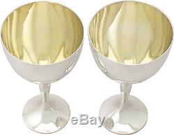 Pair of Sterling Silver Goblets Vintage Elizabeth II