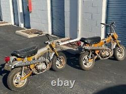 Pair of Two Vintage 1969 Honda CT70 silver tags Barn Find Condition